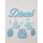 5 pendants with the name and animal lion