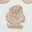 5 pendants with the name and animal lion