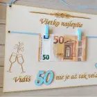 Gift for a man for his 50th birthday, wooden plaque 30x22cm