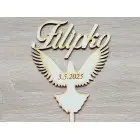 Taube mit Namen zur Erstkommunion 15cm