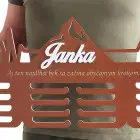 80 cm Medaillen-Trophäenhalter aus Holz + Gemälde + Name