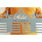 80 cm Medaillen-Trophäenhalter aus Holz + Gemälde + Name