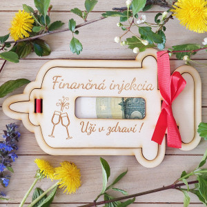 Holzgeldumschlag Finanzspritze 22cm