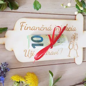 Darčeková tabuľka Finančná injekcia 23x11cm