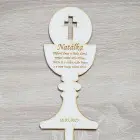 Wooden cake topper with custom text 20cm