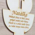 Wooden cake topper with custom text 20cm