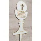 Wooden cake topper with custom text 20cm