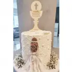 Wooden cake topper with custom text 20cm