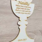Wooden cake topper with custom text 20cm