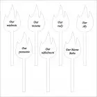 Seven Gifts Altardekoration FLAMES Gravur (PREIS Set mit 7 Stück)