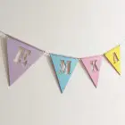 Wooden painted garland 15x16cm price per piece letter