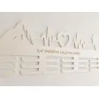 Drevený vešiak na medaily prírodný 55cm HORY PULZ SRDCE BEH + gravírovanie