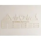 Drevený vešiak na medaily prírodný 55cm HORY PULZ SRDCE BEH + gravírovanie