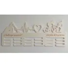 Drevený vešiak na medaily prírodný 55cm HORY PULZ SRDCE BEH + gravírovanie