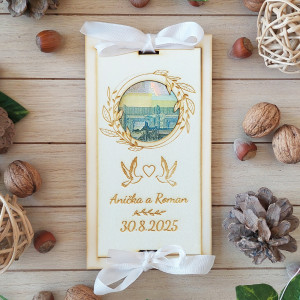 Wooden envelope for money wedding 20x10cm 2