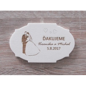Svatební magnetky velké 9x9x0,3cm - vychovaly ženu | LYMFY.sk | Svatební dřevěné výrobky