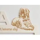 Drevený držiak na medaile s laserovaním 45cm pes Briard