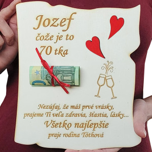 Čože je to 70-tka drevená tabuľka 20x24,5cm