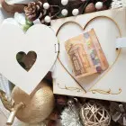 Money envelope with heart opening 16x16cm