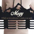 Schwarzer Medaillenhalter aus Holz 80cm + Malerei + Name