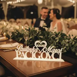 Wedding stand with baptismal names 2