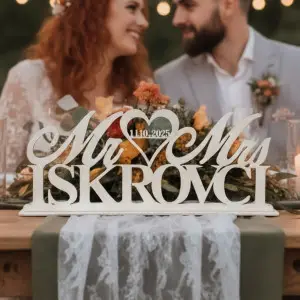 Svadobný stojan Mr a Mrs