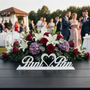 Svadobný stojan Pani a Pán so srdiečkom 2