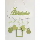 Meno na oblaku s údajmi 35cm zelená