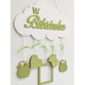 Meno na oblaku s údajmi 35cm zelená 2