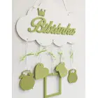 Name auf einer Wolke mit Daten 35 cm grün