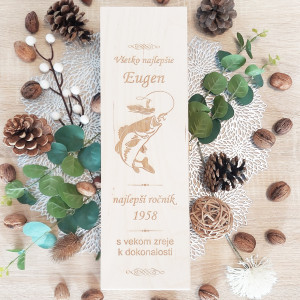 Darčekový obal na víno s kovovým zatváraním - Rybár