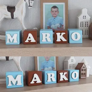 Drevené maľované kocky s menom 5,5cm/kus 2