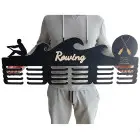 Medaillenaufhänger aus Holz WAVES 80cm + Gemälde + Name