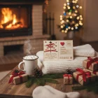 Vianočná pohľadnica drevená 18x12,50cm