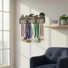 Medaillenaufhänger aus Holz WAVES 80cm + Gemälde + Name