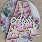 Písmeno 30cm s menom - víla farba prírodná