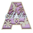 Písmeno 30cm s menom - víla farba prírodná