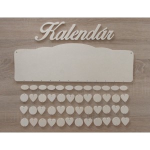 Wooden family calendar with clean edges type B with the inscription "Calendar"