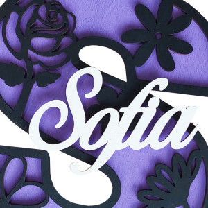 30cm Letter with name - flowers 2