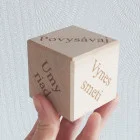 Wooden cube for undecided people 5.5cm - Homework