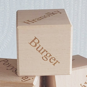 Holzwürfel für Unentschlossene, 5,5 cm – Lebensmittel 2