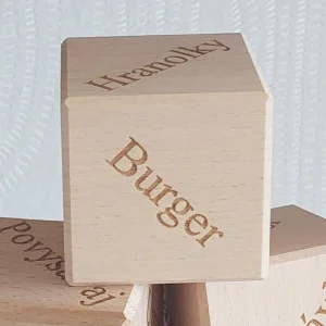 Holzwürfel für Unentschlossene, 5,5 cm – Lebensmittel 2