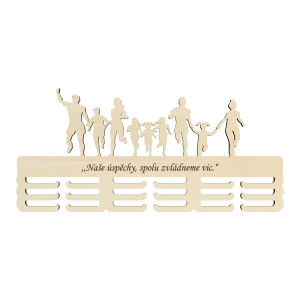 Vešiak na medaile RODINA beh laserovaným textom 55cm