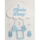 Dvoj meno na obláčiku s údajmi o narodení 35cm