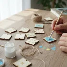 Square cutouts with rounded edges as additions to the family calendar