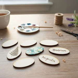 Doplnky výrez ovály - mesiace s opálenými hranami k rodinnému kalendáru 2