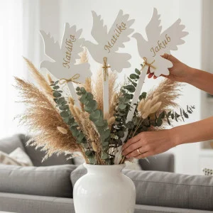 Kirchendeko zur 1. Kommunion TAUBE mit Namen 2