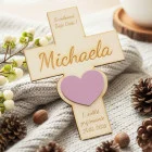 Geschenkkreuz zur Erstkommunion mit Namen Höhe 25cm