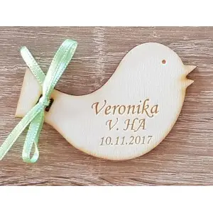 Wooden bird on a ribbon - graduation