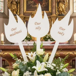 Seven Gifts altar decoration FLAMES engraving (PRICE set of 7 pcs)